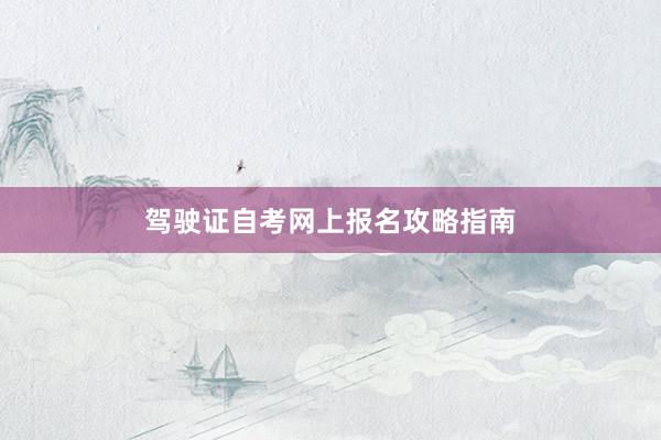 驾驶证自考网上报名攻略指南